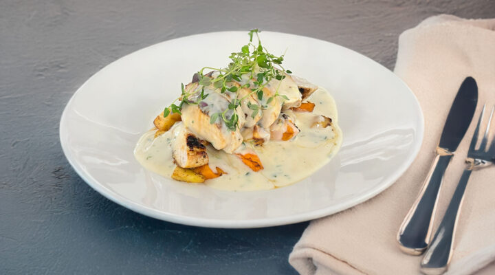 kanaa sitruunakastikkeessa